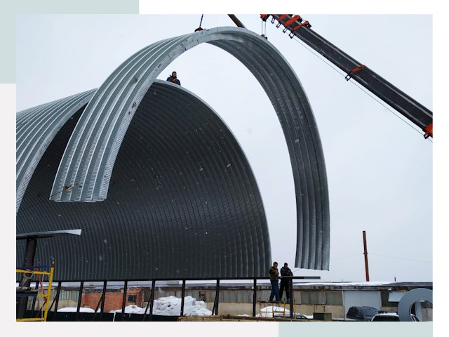 Полукруглые ангары в Кирово-чепецке